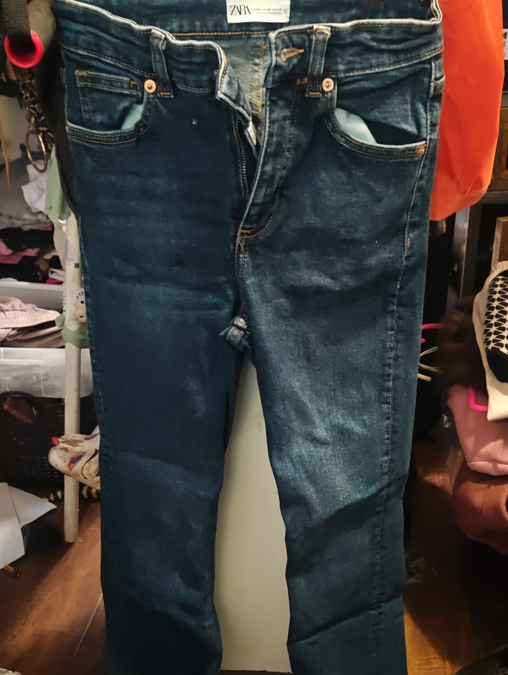 Zara Women's Dark Blue Bootcut Jeans